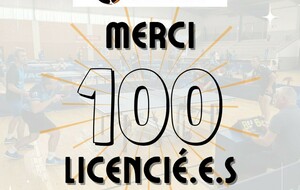 100 licencié.e.s