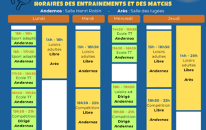 Horaires 2024/2025