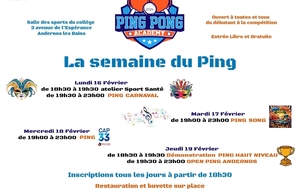 2eme édition de la ping pong academy à Andernos