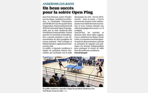 Bilan de la semaine du ping