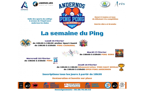 2eme édition de la ping pong academy à Andernos